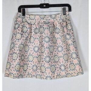 NWT Miami Skirt S Women's Geometric Print Shiny Sheen Fit & Flare Mini Skirt